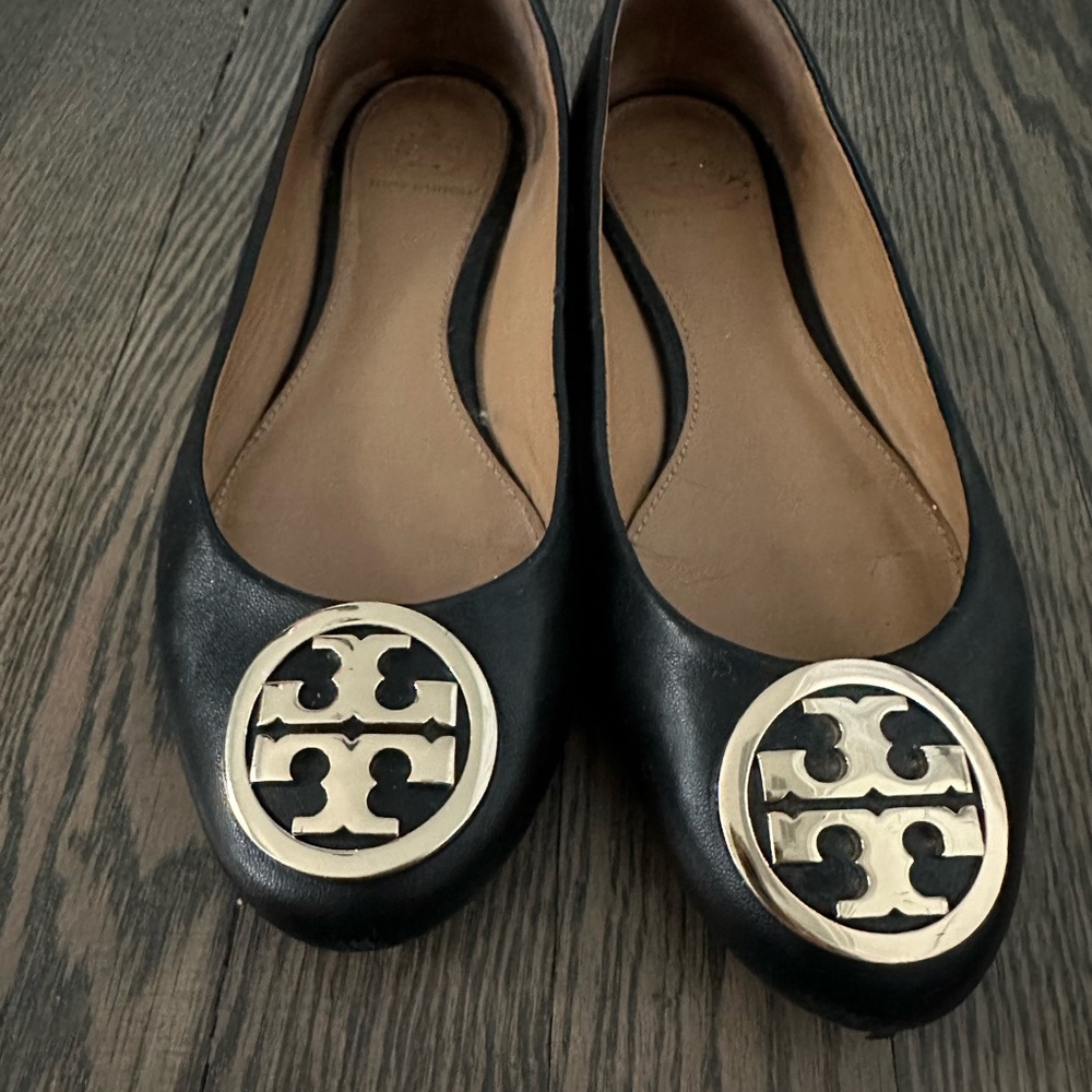 Tory Burch Black Leather Flats